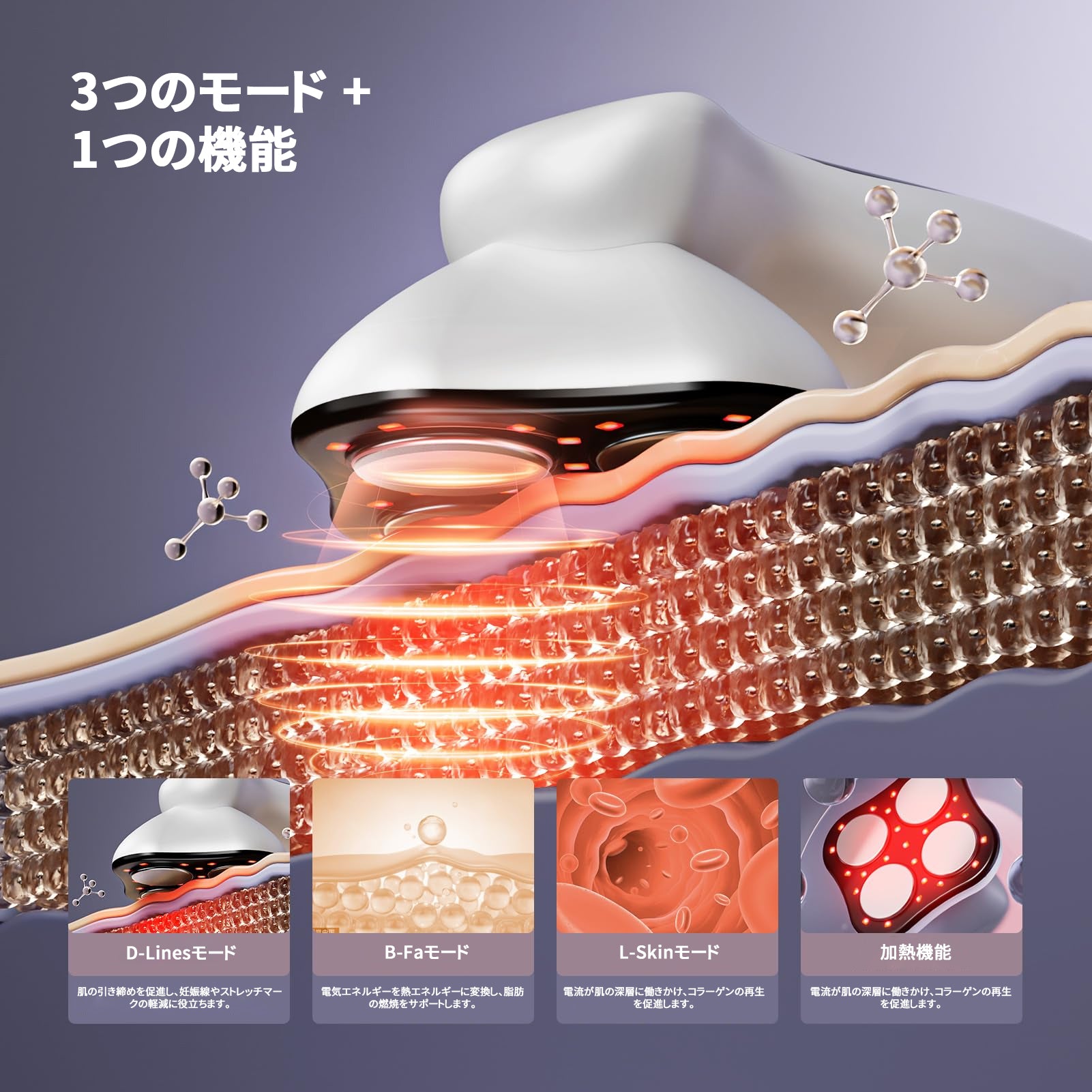 YUDOFICAL ボディ美容器 家庭用 美顔器 EMS 筋肉トレーニング ボディ専用 LED搭載 3種類モード 加熱機能 10段階強さ調整可能 全身エステ可能 全身美容器 男女兼用 F5